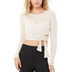 Alo Barre Long Sleeve Top in Bone